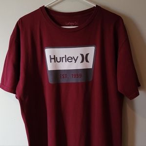 Mens Maroon Hurley T-Shirt, size Large